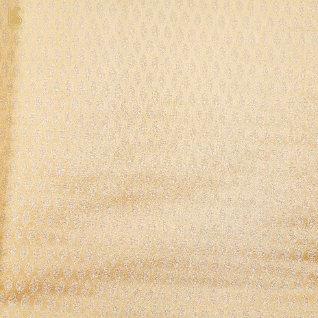Gold Pure Katan Silk Banarasi Brocade Fabric - Khinkhwab