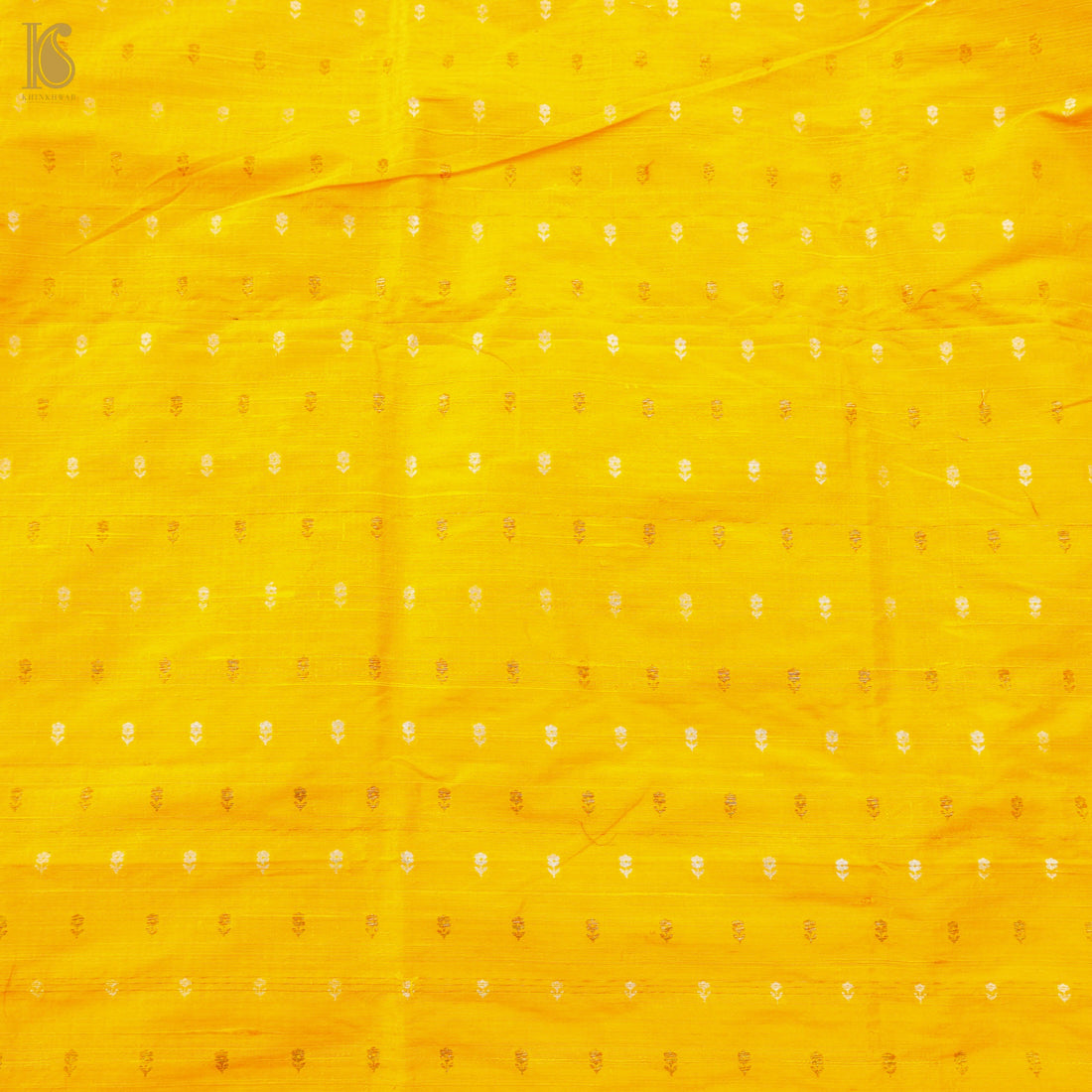 Yellow Pure Raw Silk Banarasi Fabric - Khinkhwab