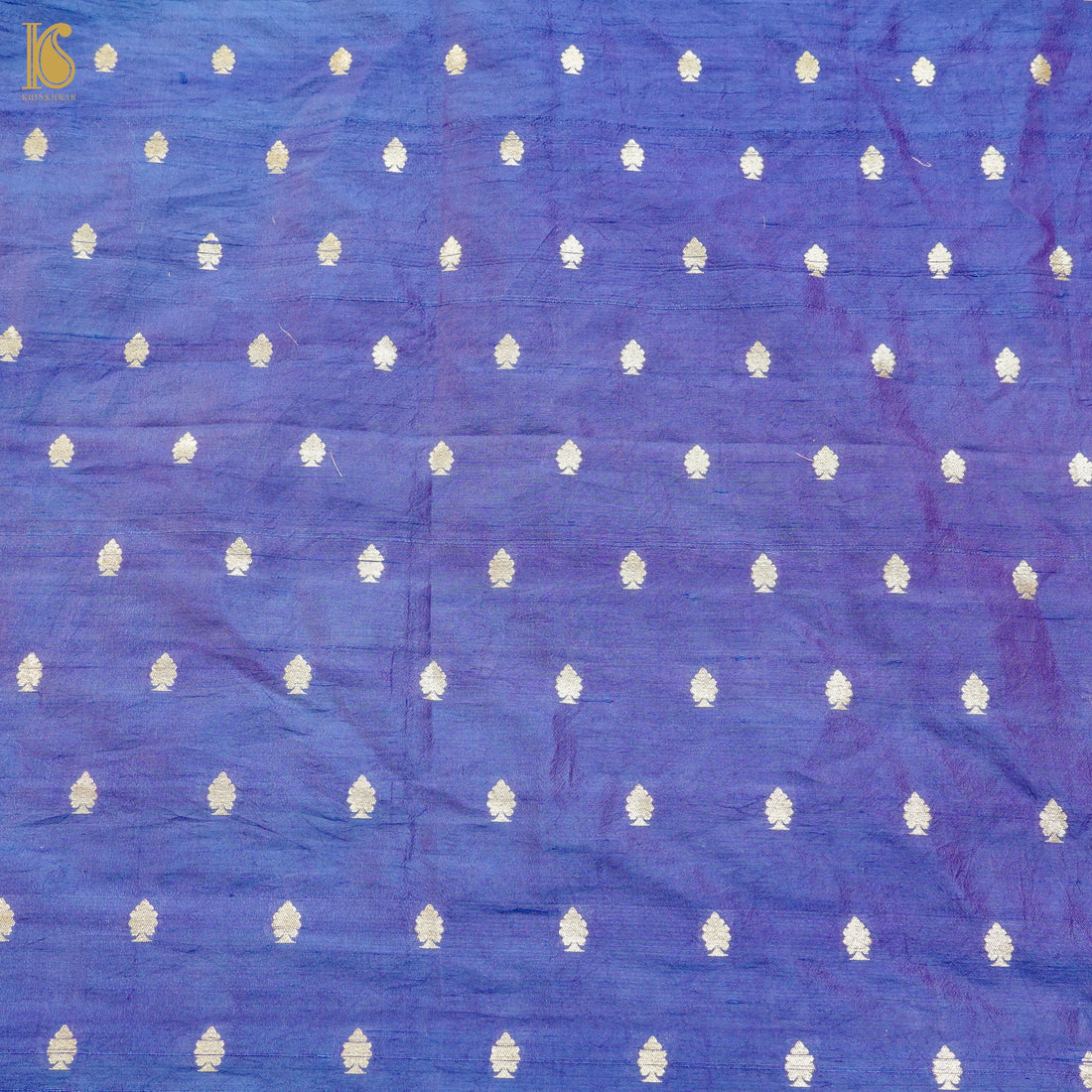 Blue Pure Raw Silk Banarasi Fabric - Khinkhwab