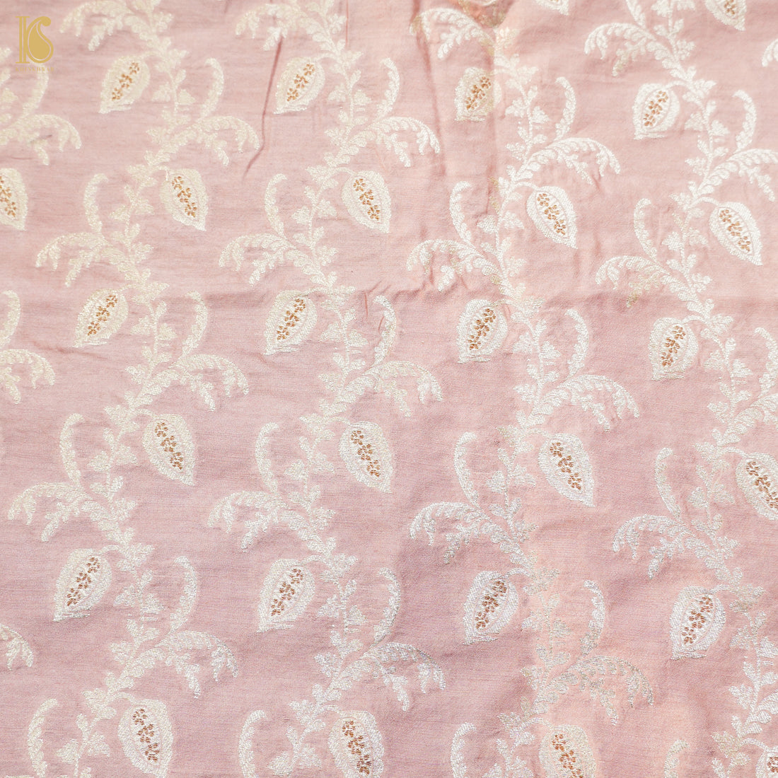 Onion Pink Pure Cotton Silk Banarasi Fabric - Khinkhwab