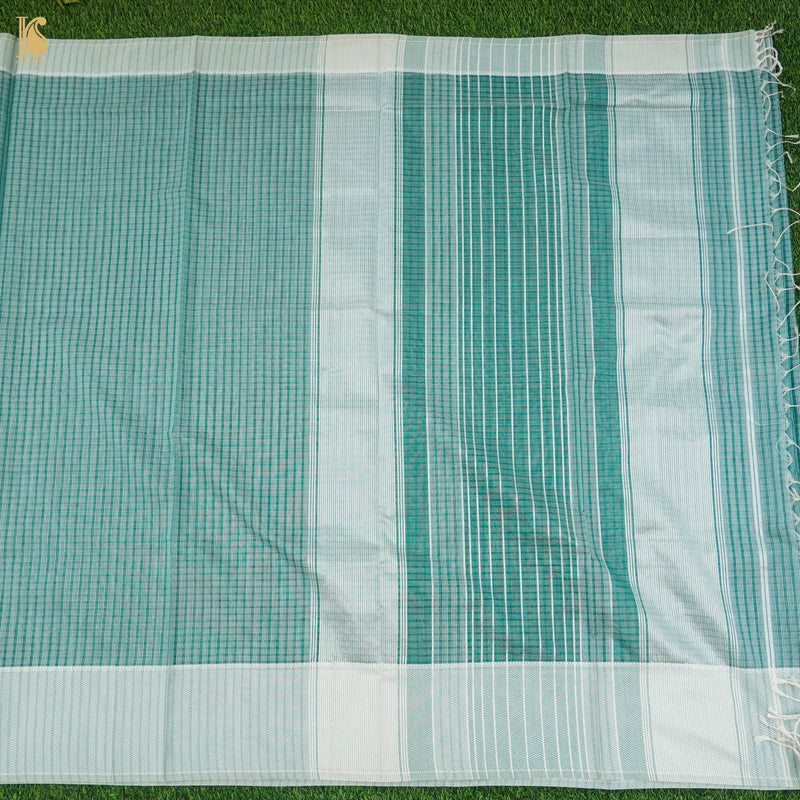 Lochinvar Green Handwoven Pure Cotton Silk Maheshwari Saree - Khinkhwab