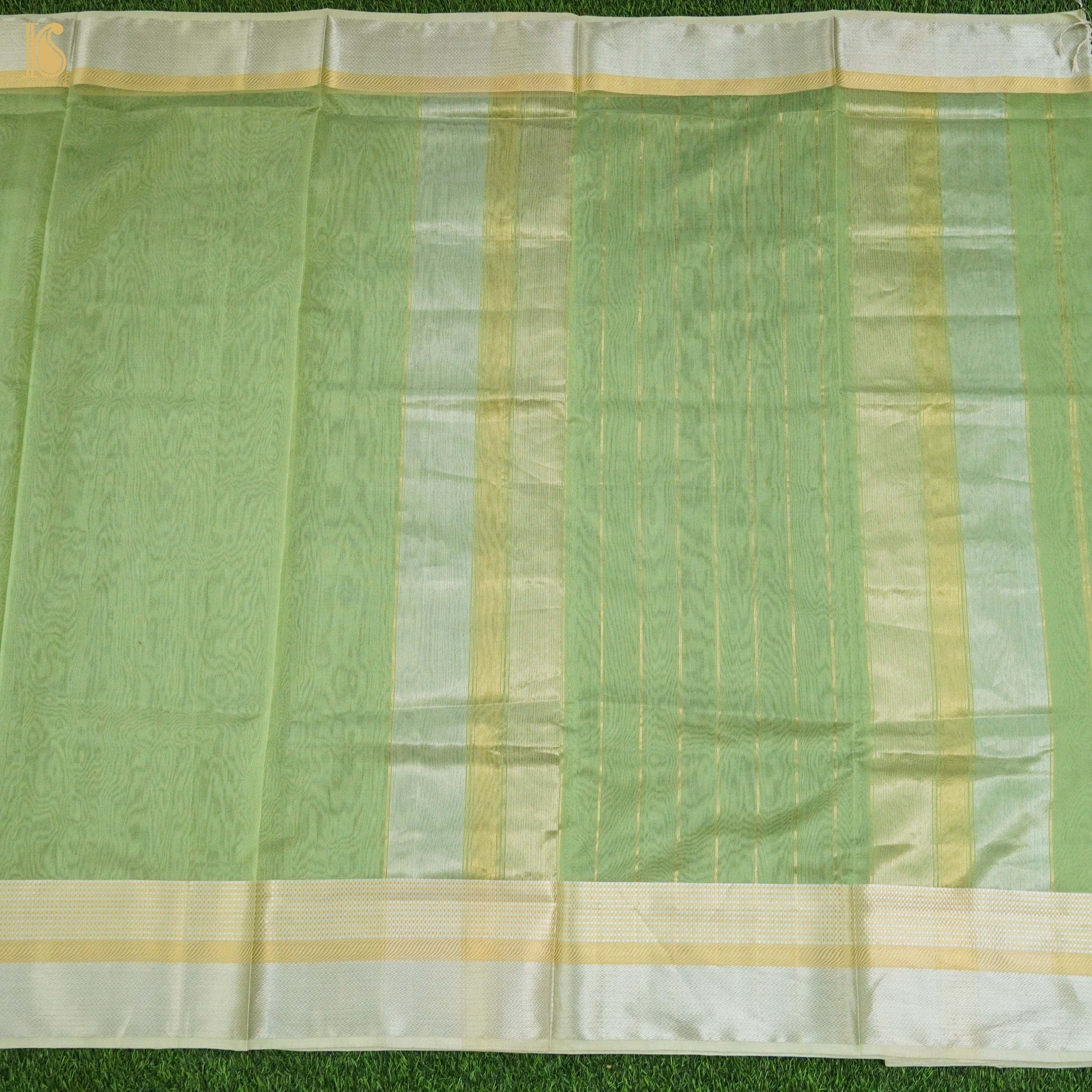 Norway Green Handwoven Pure Cotton Silk Maheshwari Saree - Khinkhwab