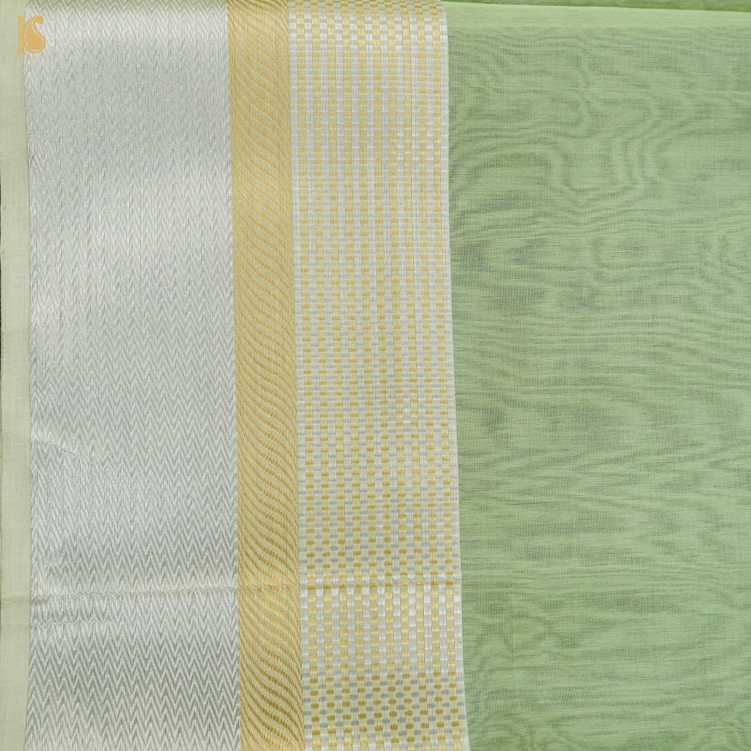 Norway Green Handwoven Pure Cotton Silk Maheshwari Saree - Khinkhwab
