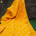 Turbo Yellow Pure Moonga Silk Handloom Bandhani Banarasi Fabric - Khinkhwab