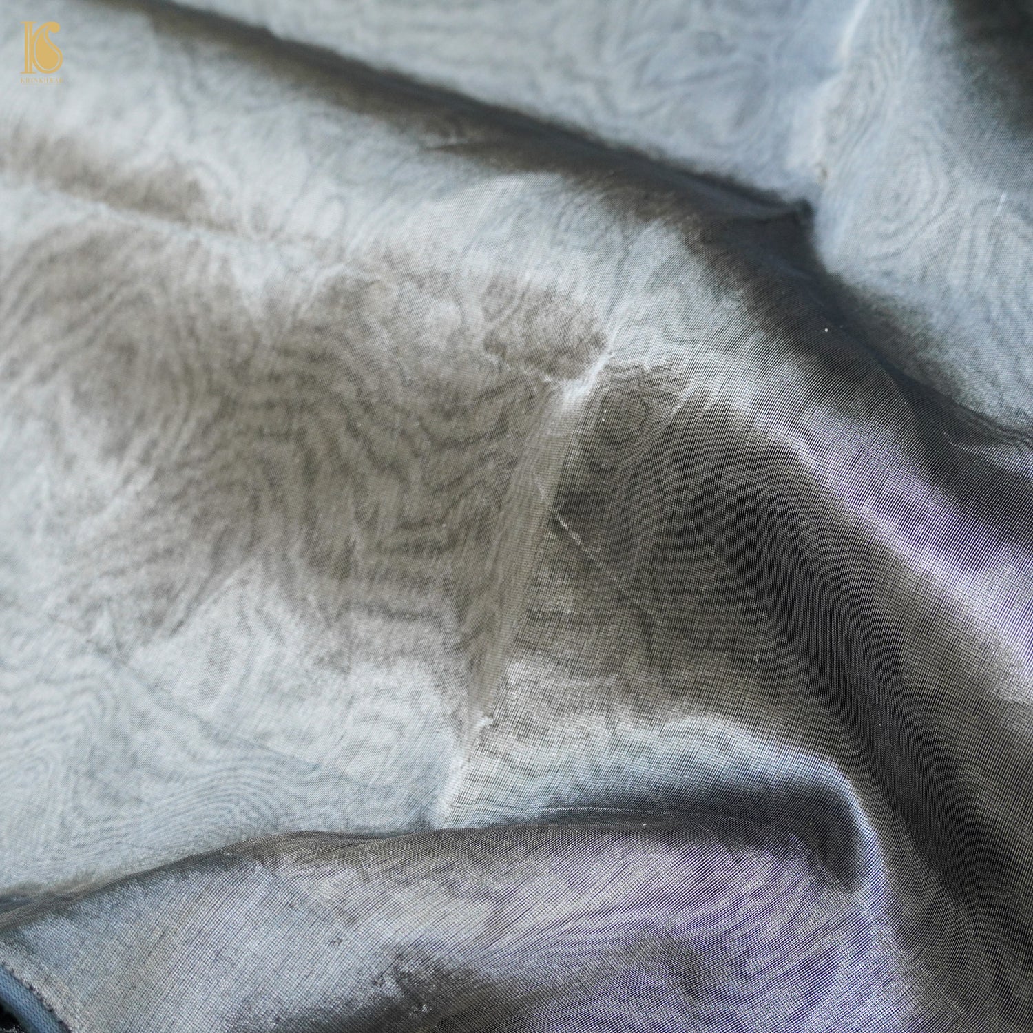 Santas Grey Pure Tissue Silk Handwoven Banarasi Saree - Khinkhwab