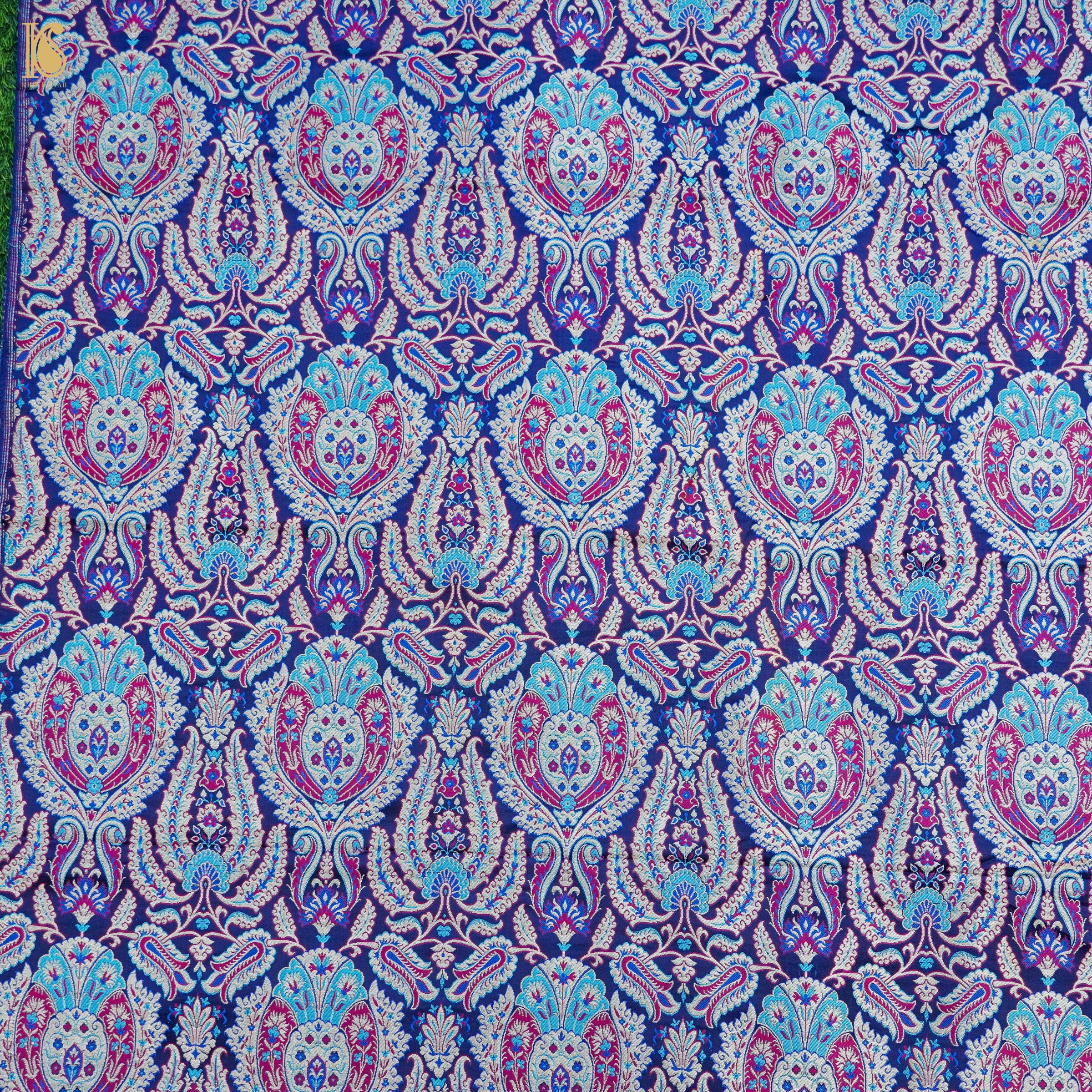 Resolution Blue Kinkhab / Kimkhab Brocade Banarasi Fabric - Khinkhwab