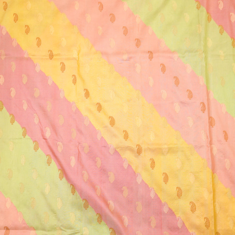 Pastel Pure Katan Silk Handloom Banarasi Kadwa Rangkat Dupatta - Khinkhwab