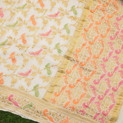 Georgette Birds of Paradise Dye-able Meenakari Banarasi Saree - Khinkhwab