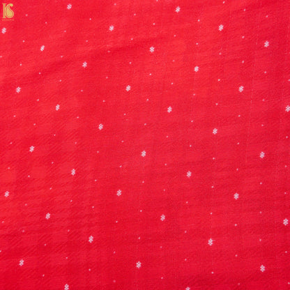Mahogany Red Pure Textured Crepe Silk Printed Banarasi Saree - Khinkhwab