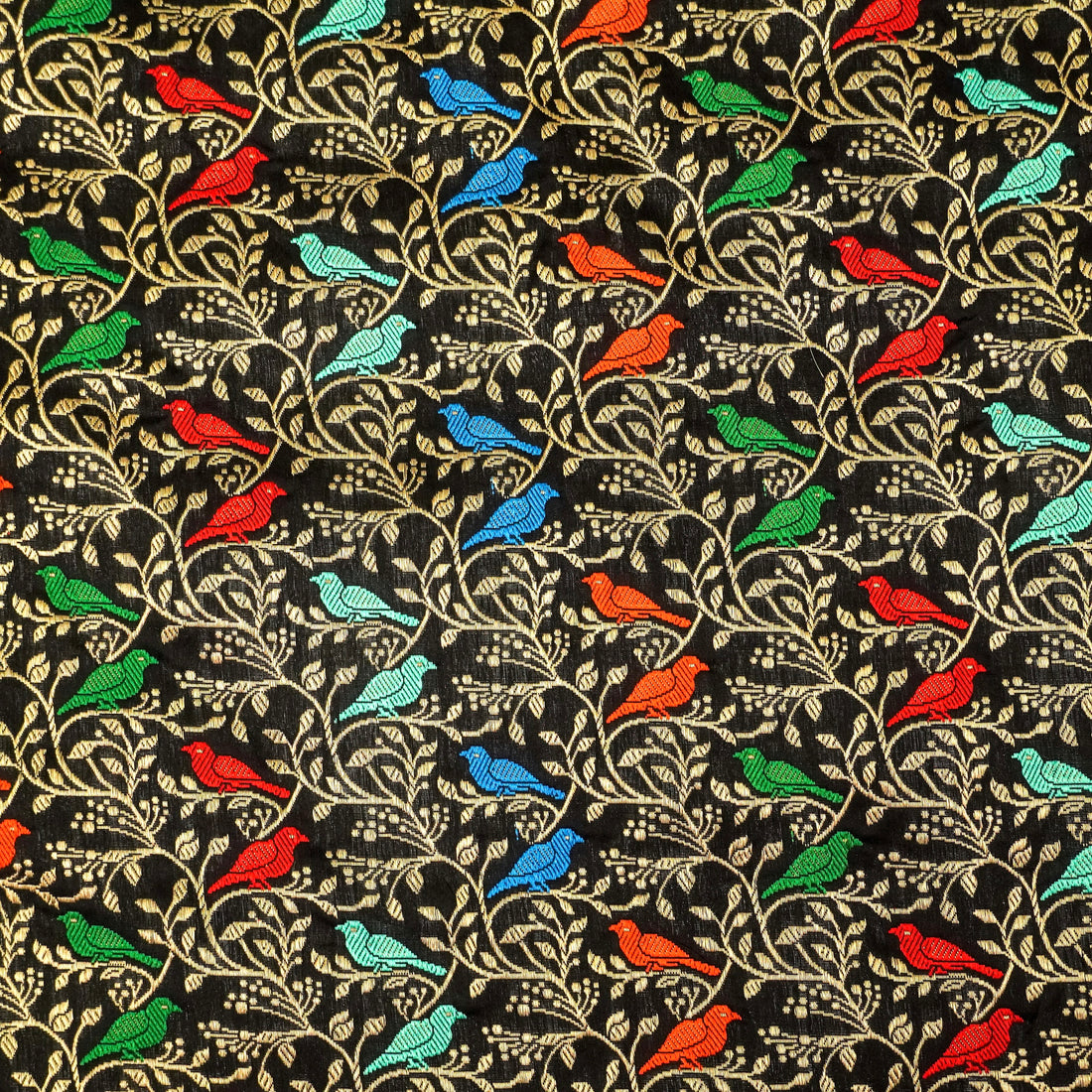 Black Handloom Pure Katan Silk Pink Banarasi Bird Suit & Dupatta Set - Khinkhwab