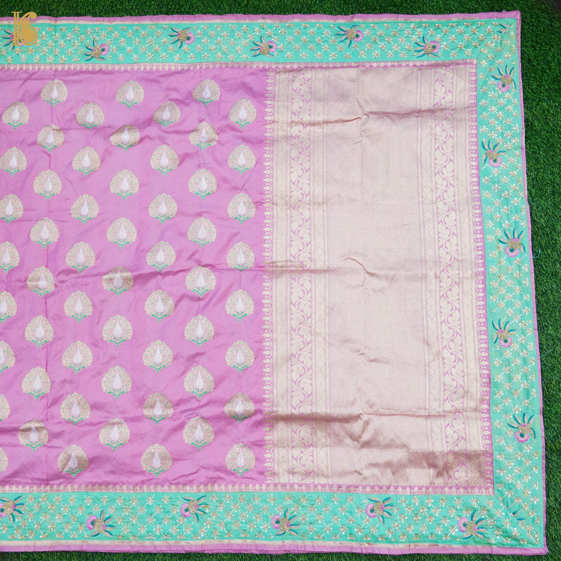 Orchid Pink Handwoven Banarasi Silk Mor Boota Embroidery Border Kadwa Saree - Khinkhwab