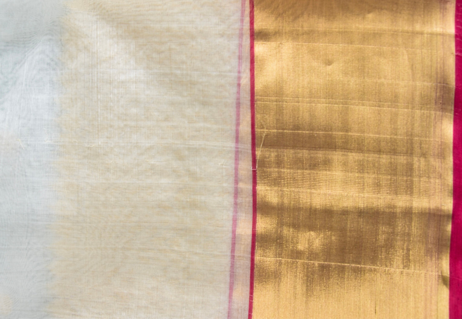 White Pure Katan Silk Handwoven Chanderi Dollar Boota Saree - Khinkhwab