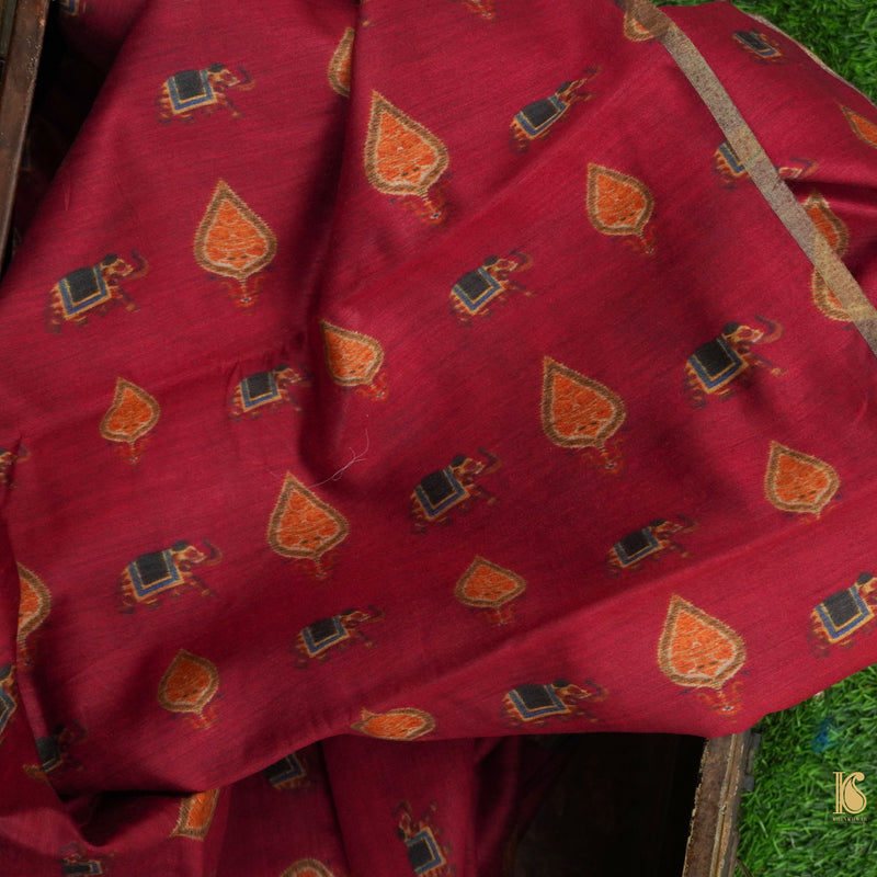 Pure Moonga Silk Print Fabric - Khinkhwab