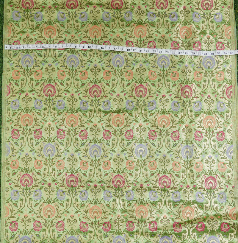 Green Kinkhab / Kimkhab Brocade Banarasi Fabric - Khinkhwab