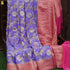 Pink & Purple Pure Georgette Handloom Banarasi Jaal Marigold Saree - Khinkhwab