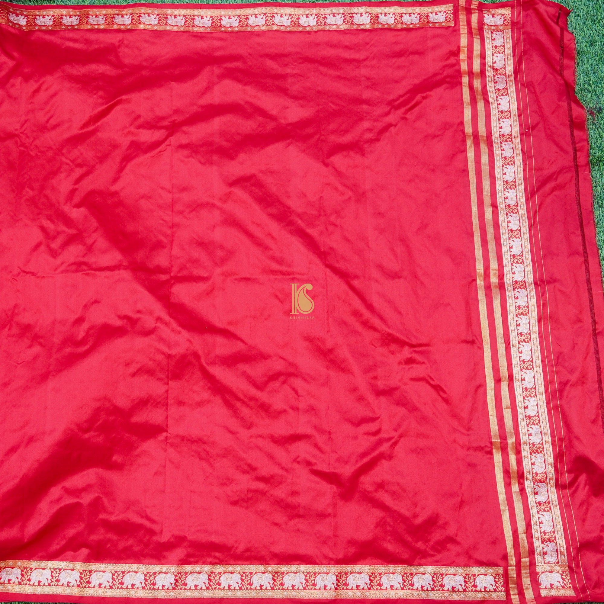 Amaranth Red Pure Katan Silk Handwoven Banarasi Men&
