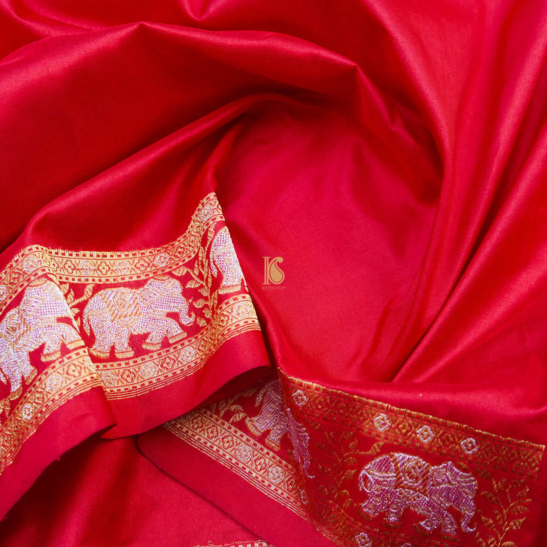 Amaranth Red Pure Katan Silk Handwoven Banarasi Men&