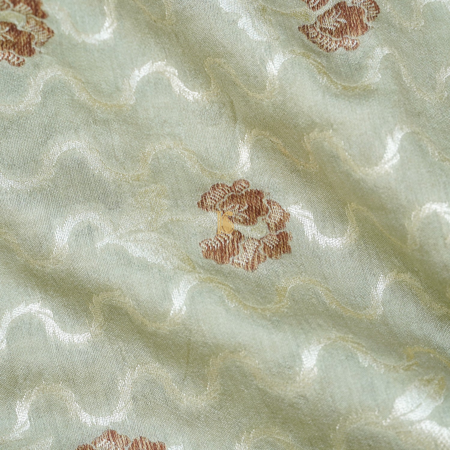 Tasman Grey Pure Cotton Silk Banarasi Fabric - Khinkhwab