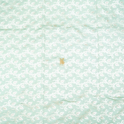 Edgewater Green Pure Cotton Silk Banarasi Fabric - Khinkhwab