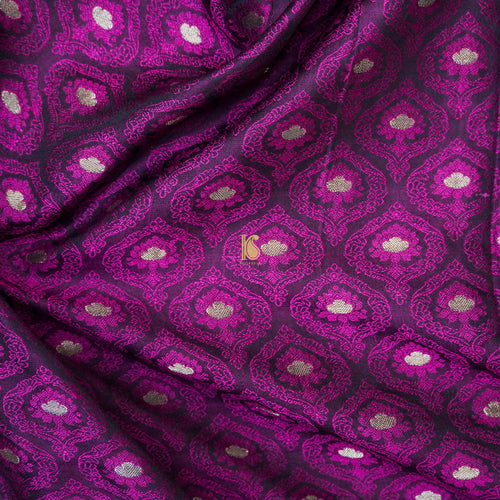 Purple Pure Banarasi Silk Handwoven Tanchui Kurta Fabric - Khinkhwab