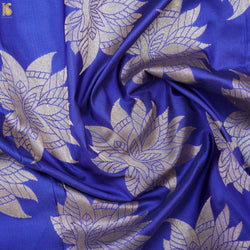 Jacksons Purple Handwoven Pure Katan Silk Banarasi Fabric - Khinkhwab