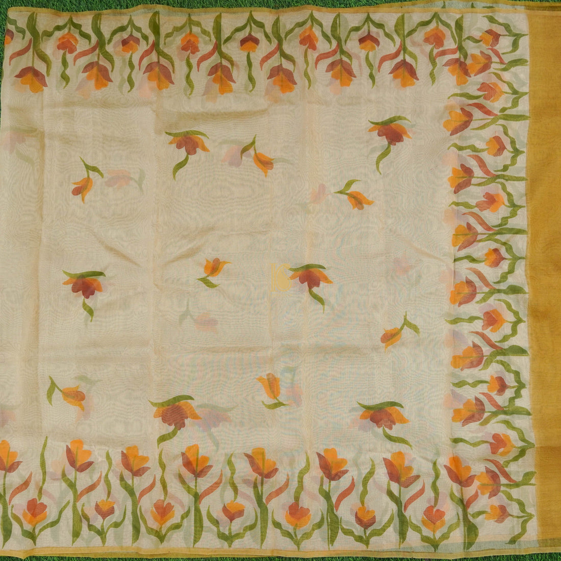 Pure Organza Hand Painted Dupatta - Khinkhwab