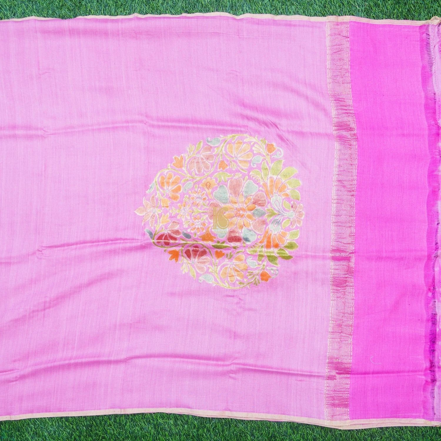 Handloom Moonga Silk Banarasi Purple Dupatta - Khinkhwab