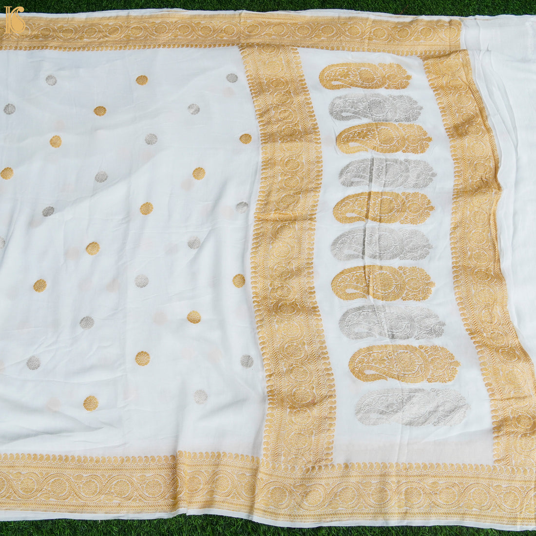 Pure Georgette Handloom Banarasi Sona Rupa Saree - Dyeable - Khinkhwab