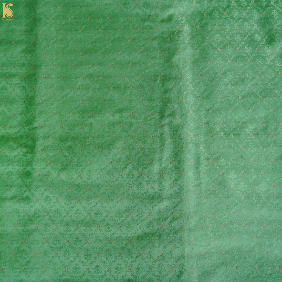 Chateau Green Pure Banarasi Silk Handwoven Tanchui Kurta Fabric - Khinkhwab