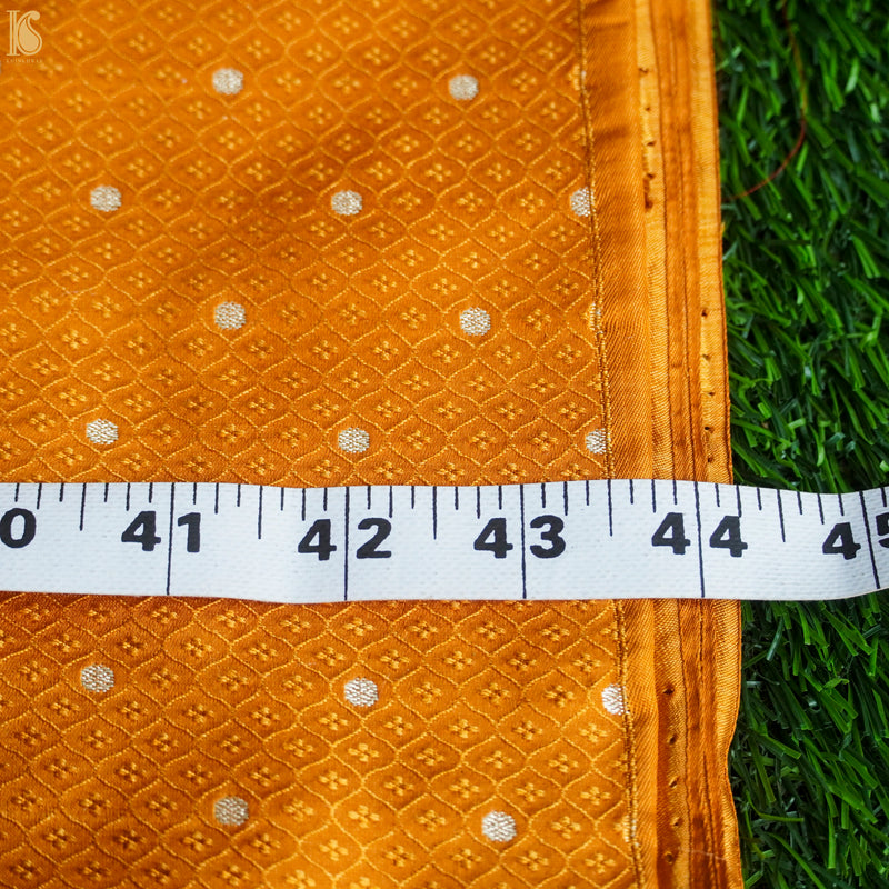 Mango Tango Pure Banarasi Silk Handwoven Tanchui Kurta Fabric - Khinkhwab
