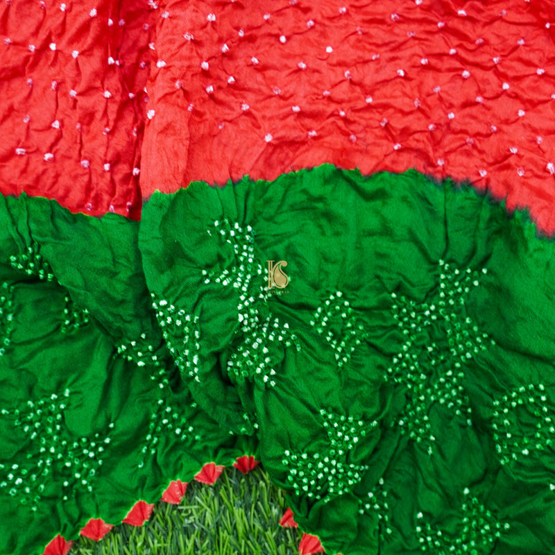Pure Gajji Silk Handwoven Bandhani Blouse Fabric - Khinkhwab
