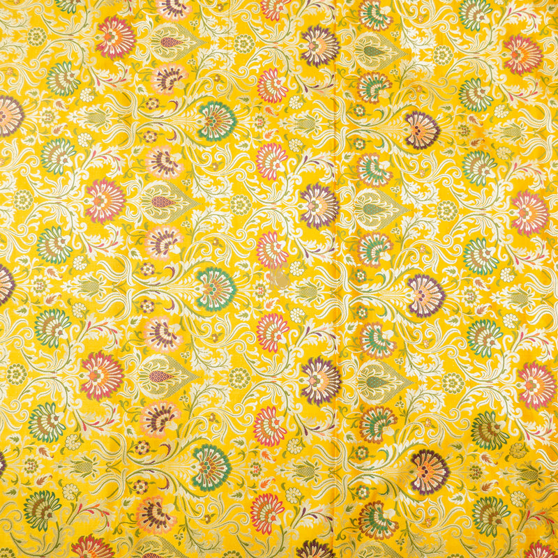 Yellow Kinkhab / Kimkhab Brocade Banarasi Fabric - Khinkhwab