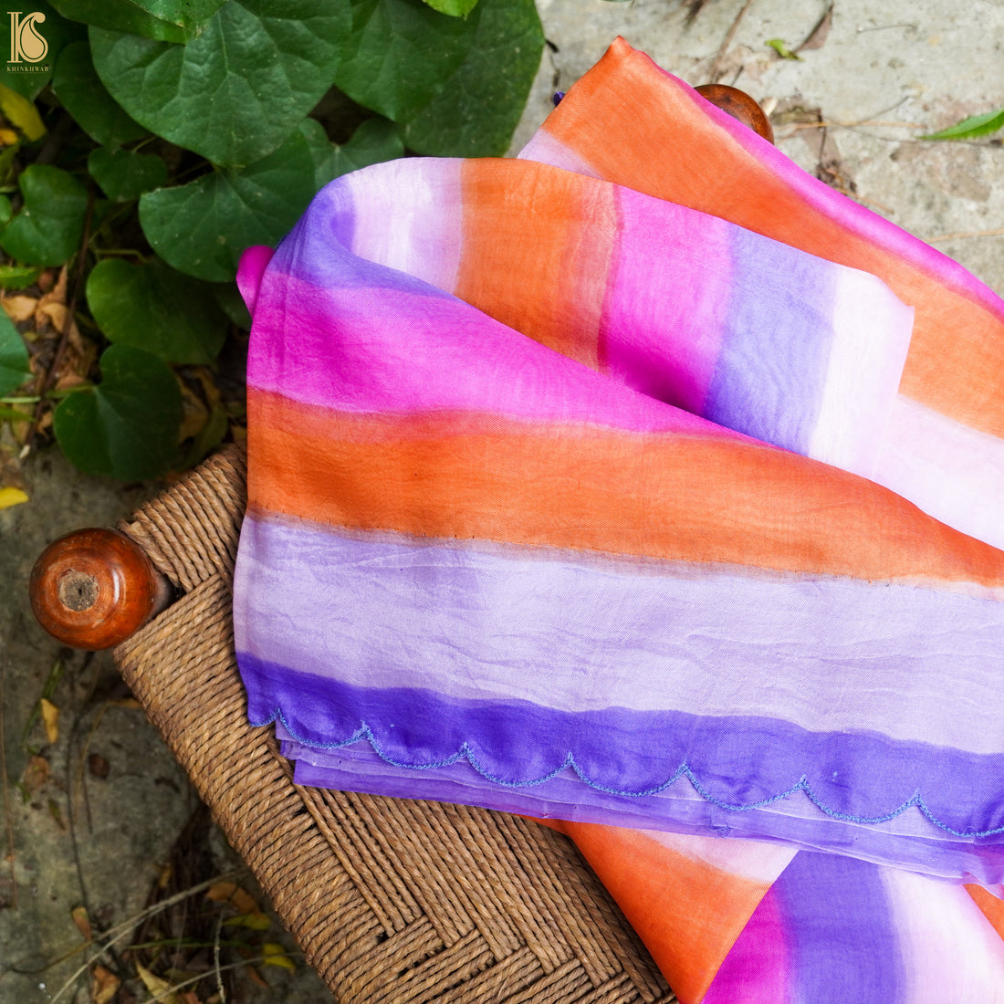 Handwoven Multicolor Organza Silk Hand Brush Saree - Khinkhwab