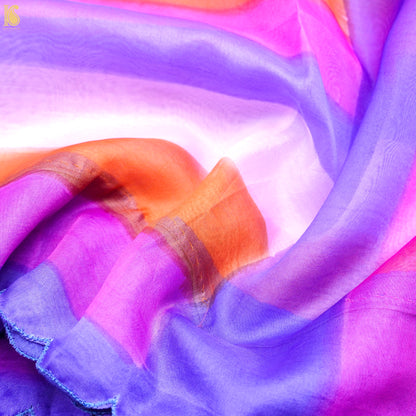 Handwoven Multicolor Organza Silk Hand Brush Saree - Khinkhwab