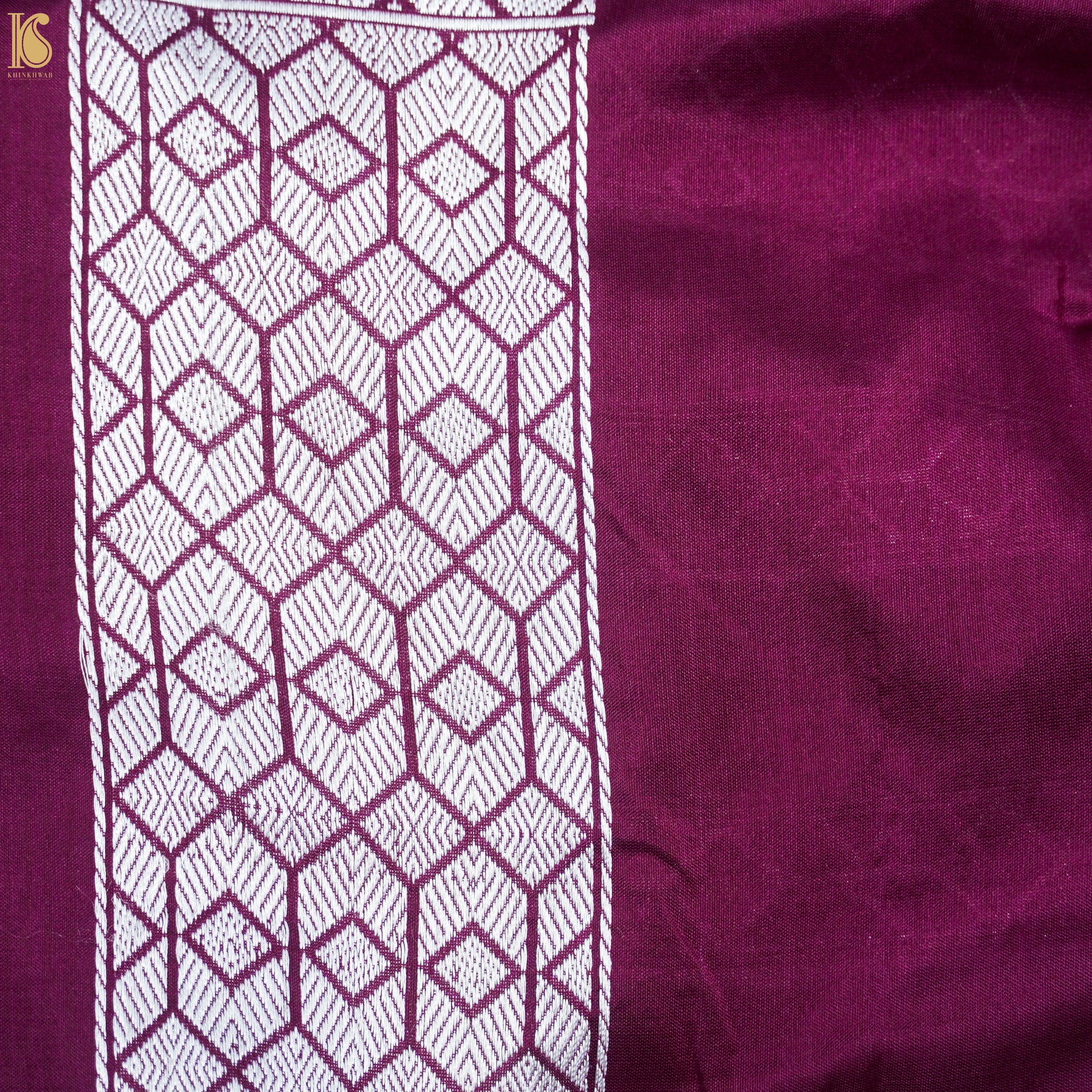 Pompadour Pure Katan Silk Handwoven Banarasi Kadwa Saree - Khinkhwab