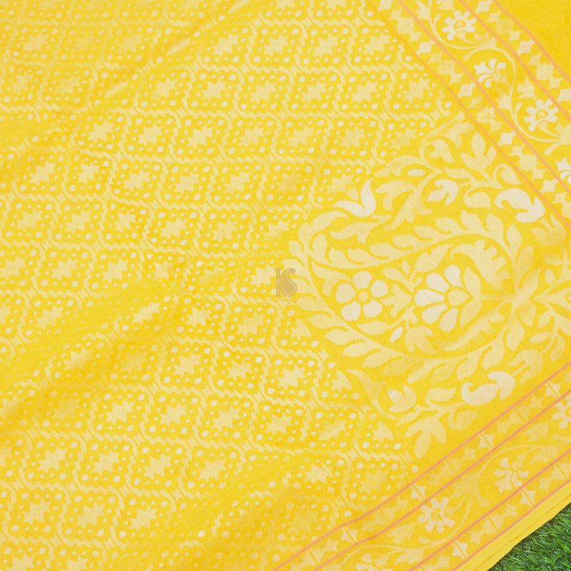 Pure Cotton Real Silver Zari Pitambari Handloom Banarasi Saree - Khinkhwab