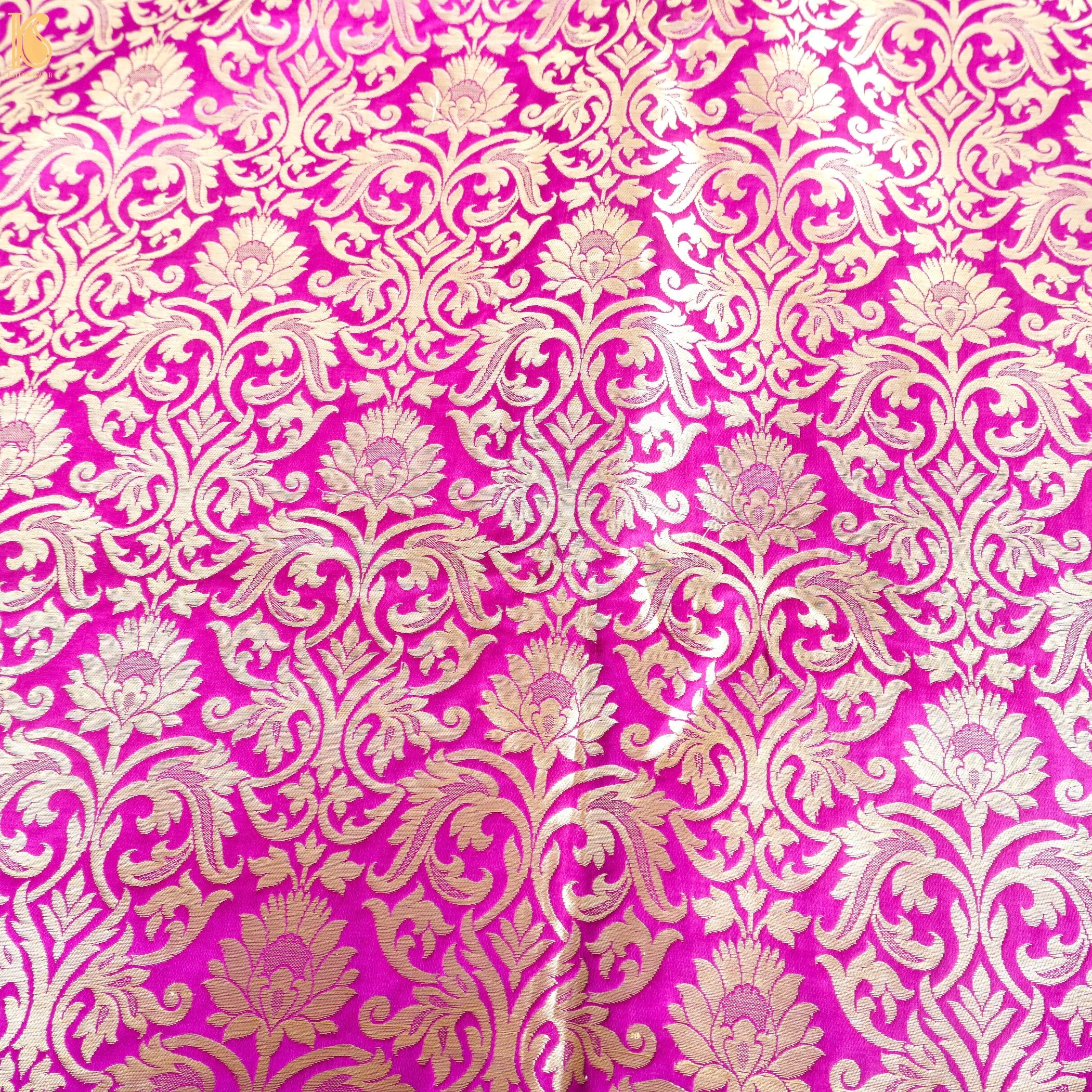 Pink Kinkhab / Kimkhab Brocade Banarasi Fabric - Khinkhwab