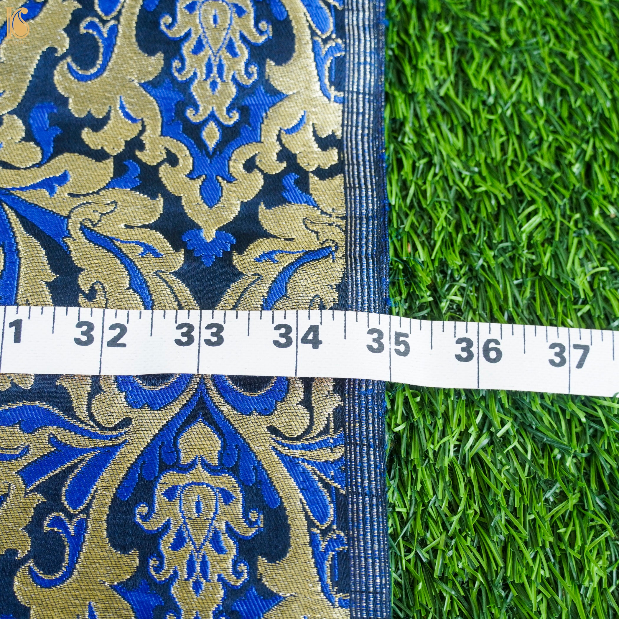 Blue Kinkhab / Kimkhab Brocade Banarasi Fabric - Khinkhwab