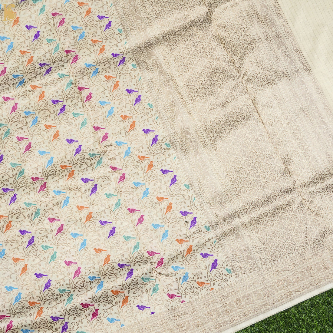 Handloom Pure Katan Silk Banarasi Meenakari Chidiya Dupatta - Colors - Khinkhwab