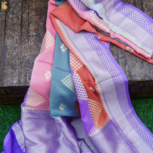 Purple Pure Georgette Banarasi Dupatta - Khinkhwab