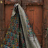 Black Pure Katan Silk Handwoven Banarasi Jaal Bird Dupatta - Khinkhwab