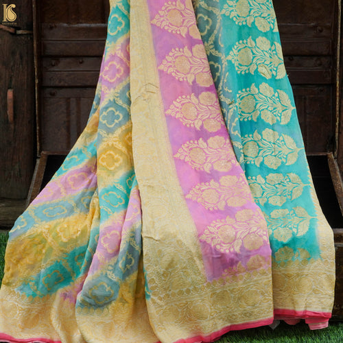 Pastels Pure Georgette Banarasi Saree - Khinkhwab