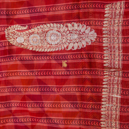 Multicolor Pure Georgette Print Handloom Saree - Khinkhwab