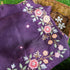 Handwoven Purple Pure Organza Resham Embroidery Saree - Khinkhwab