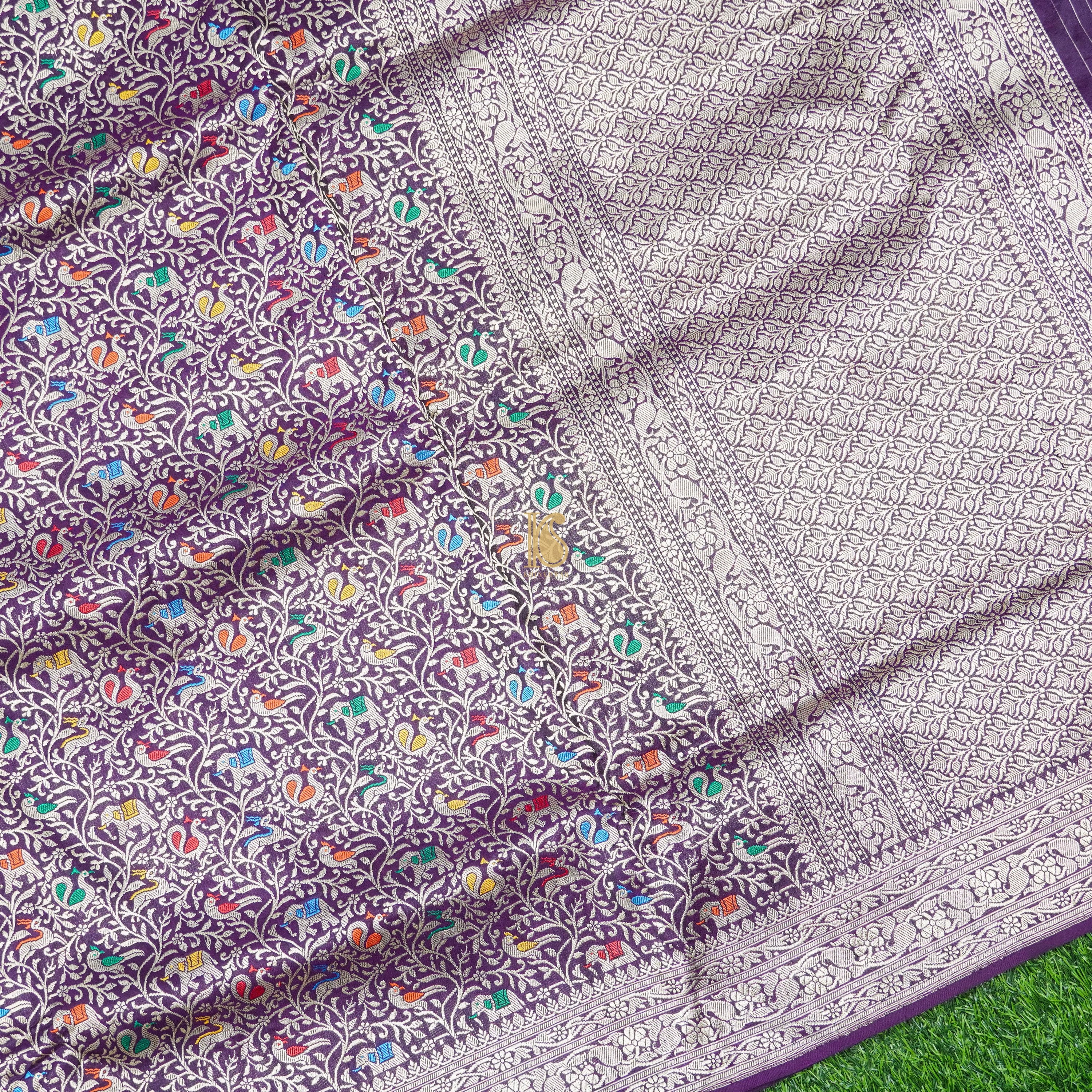 Handloom Pure Katan Silk Banarasi Shikargah Saree - Colors - Khinkhwab
