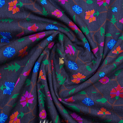 Black Pure Moonga Silk Handloom Banarasi Saree - Khinkhwab