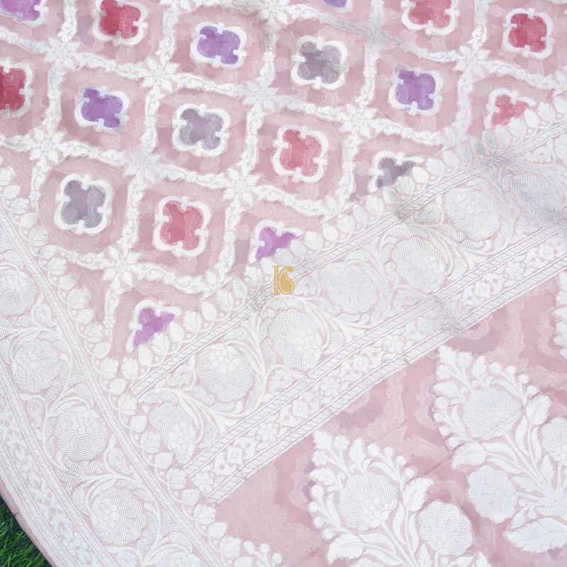 Pure Georgette Banarasi Honeycomb Saree - Khinkhwab