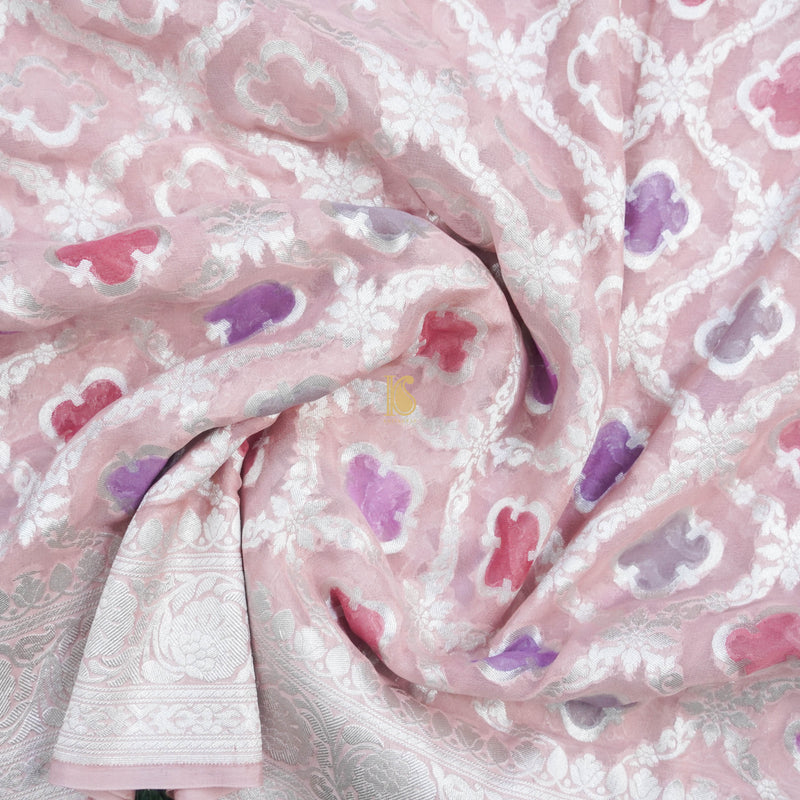 Pure Georgette Banarasi Honeycomb Saree - Khinkhwab
