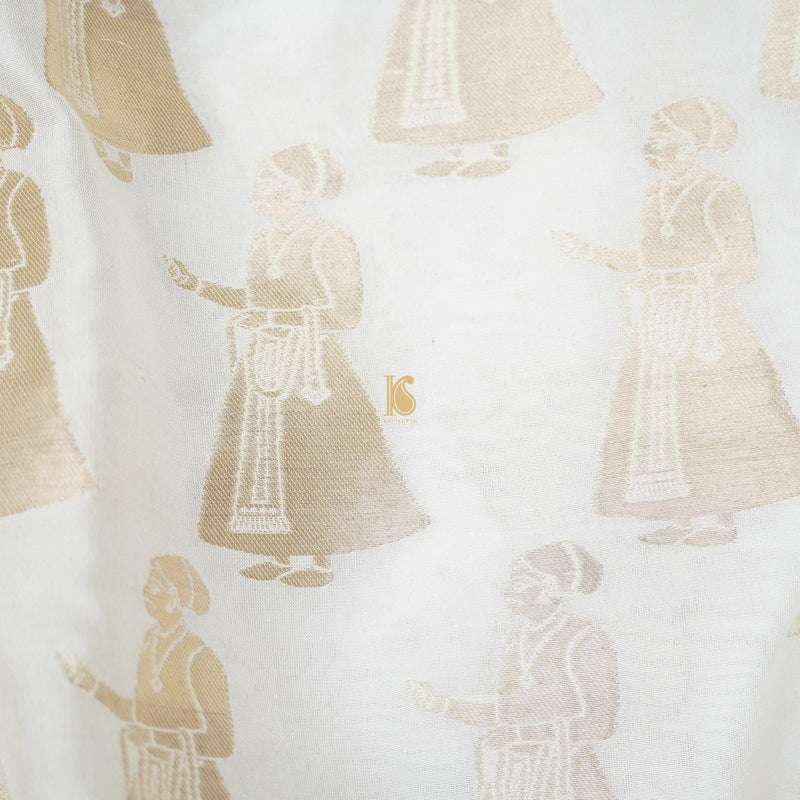 Handwoven Pure Katan Silk Banarasi Figure Fabric - Khinkhwab