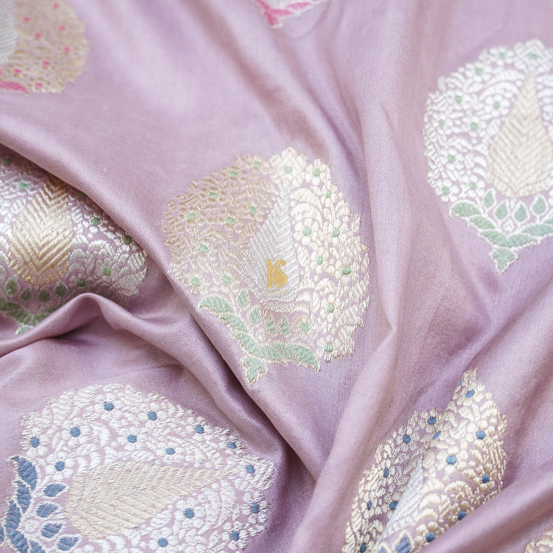 Handwoven Banarasi Silk Mor Boota Embroidery Border Kadwa Saree - Khinkhwab